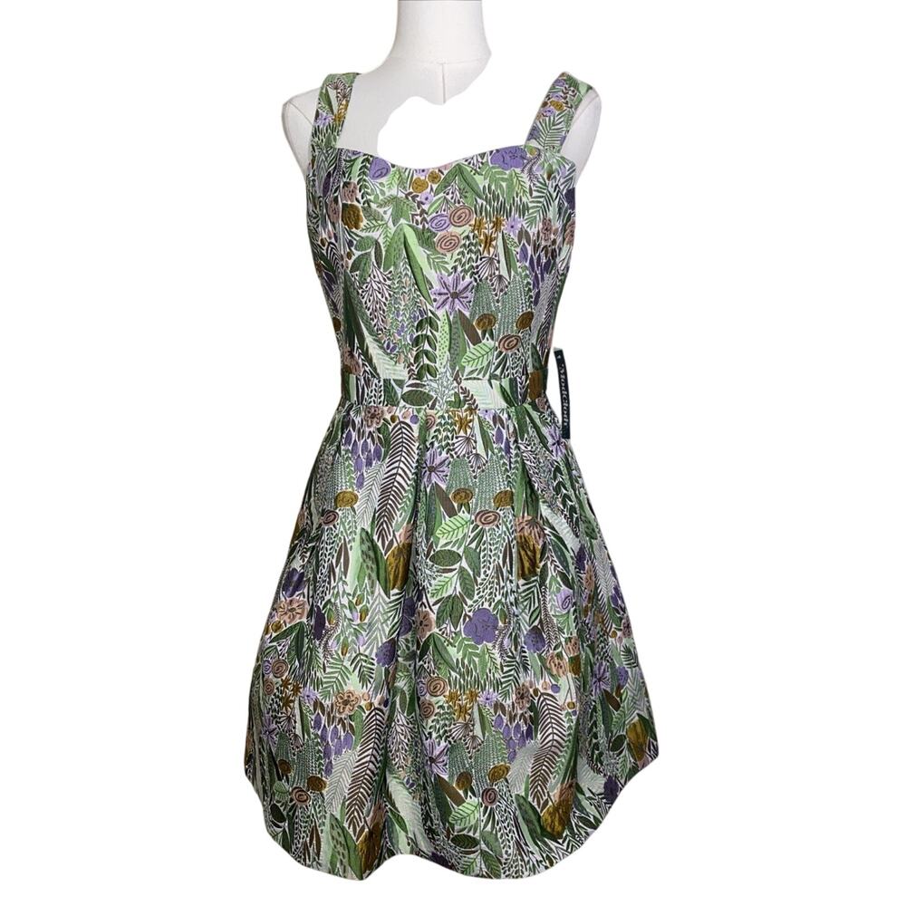 NWT ModCloth A Spring Garden Fling Floral Jacquard Fit Flare Dress Sz 4 Pockets